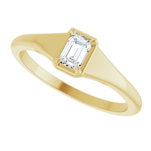 18K Yellow Gold 4.5x3 mm Emerald Ring Mounting – image 8