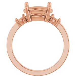 18K Rose Gold 11x9 mm Oval Ring Mounting – image 4