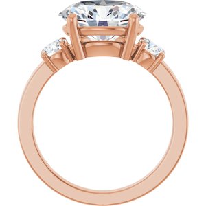 18K Rose Gold 11x9 mm Oval Ring Mounting – image 3