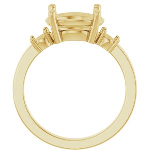 18K Yellow Gold 11x9 mm Oval Ring Mounting – image 4