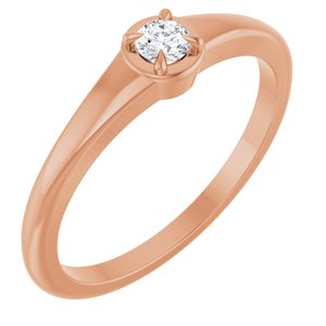 10K Rose Gold 3 mm Round Ring Mounting