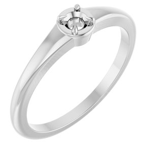 Sterling Silver 3 mm Round Ring Mounting – image 2