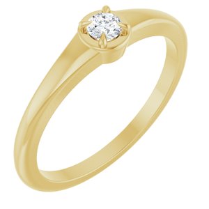 10K Yellow Gold 3 mm Round Ring Mounting