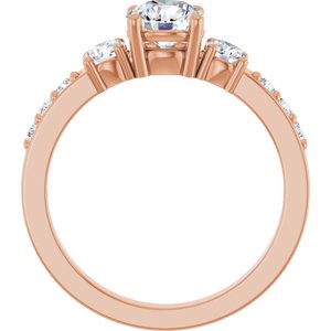 14K Rose Gold 5.8 mm Round Ring Mounting – image 3