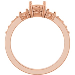 10K Rose Gold 5.8 mm Round Ring Mounting – image 4
