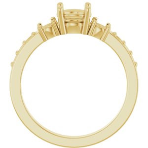 14K Yellow Gold 5.8 mm Round Ring Mounting – image 4