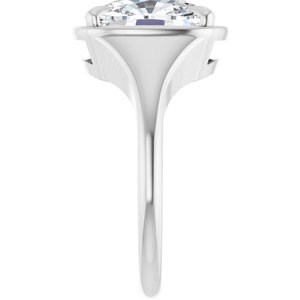 14K X1 White Gold 11x9 mm Elongated Cushion Ring Mounting – image 7