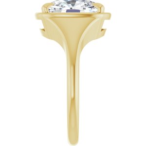 14K Yellow Gold 11x9 mm Elongated Cushion Ring Mounting – image 7