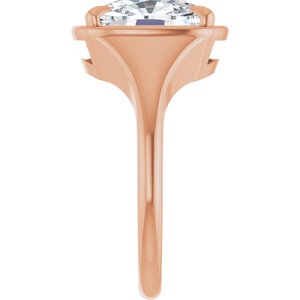 14K Rose Gold 11x9 mm Elongated Cushion Ring Mounting – image 7