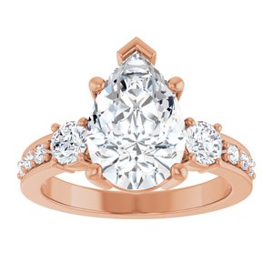10K Rose Gold 12x8 mm Pear Ring Mounting – image 5