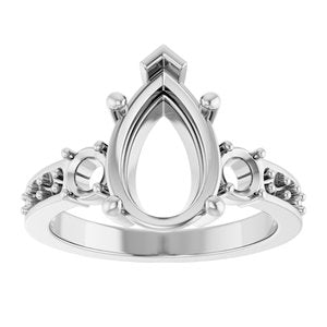 Continuum Sterling Silver 12x8 mm Pear Ring Mounting – image 6