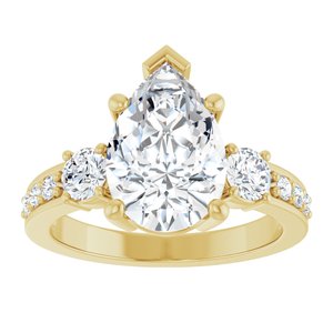 10K Yellow Gold 12x8 mm Pear Ring Mounting – image 5