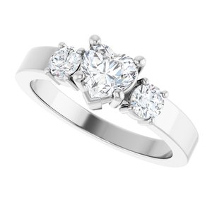 14K White Gold 5.5x5.5 mm Heart Ring Mounting – image 8