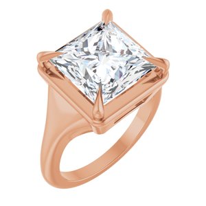10K Rose Gold 10x10 mm Square Ring Mounting