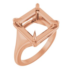 10K Rose Gold 10x10 mm Square Ring Mounting – image 2
