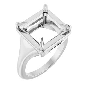 10K White Gold 10x10 mm Square Ring Mounting – image 2