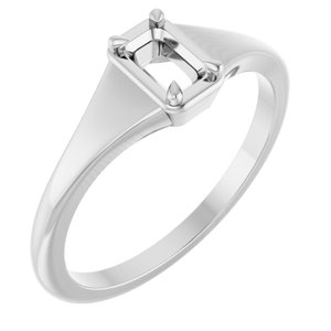 10K White Gold 5x3 mm Emerald Ring Mounting – image 2