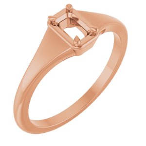 10K Rose Gold 5x3 mm Emerald Ring Mounting – image 2