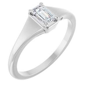 Continuum Sterling Silver 5x3 mm Emerald Ring Mounting