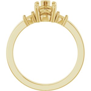 10K Yellow Gold 8.5x5.5 mm Pear Ring Mounting – image 4