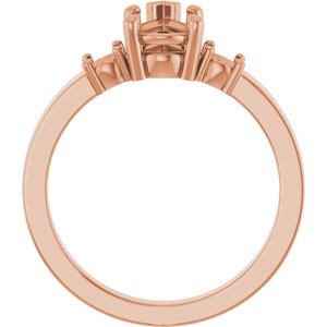14K Rose Gold 8.5x5.5 mm Pear Ring Mounting – image 4