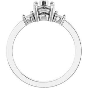 Platinum 8.5x5.5 mm Pear Ring Mounting – image 4