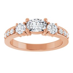 10K Rose Gold 6x4 mm Elongated Cushion Ring Mounting – image 5