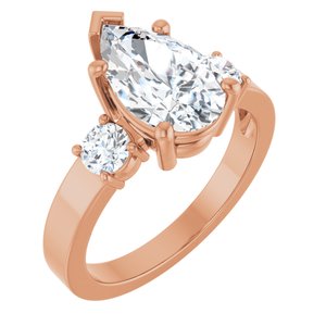 14K Rose Gold 11.5x7 mm Pear Ring Mounting