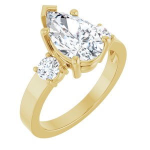 10K Yellow Gold 11.5x7 mm Pear Ring Mounting