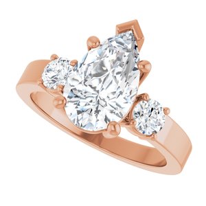10K Rose Gold 11.5x7 mm Pear Ring Mounting – image 8