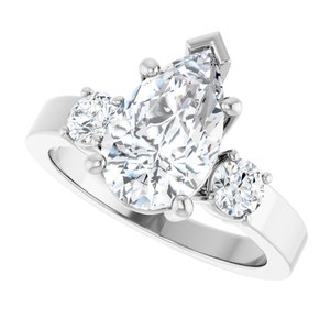 14K White Gold 11.5x7 mm Pear Ring Mounting – image 8
