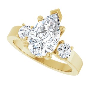 18K Yellow Gold 11.5x7 mm Pear Ring Mounting – image 8