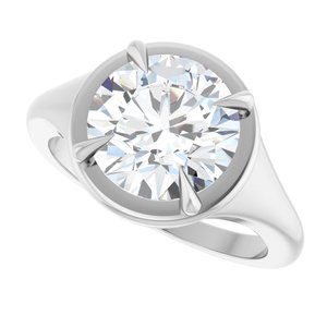 14K White Gold 9.4 mm Round Ring Mounting – image 8