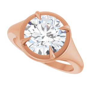 18K Rose Gold 9.4 mm Round Ring Mounting – image 8
