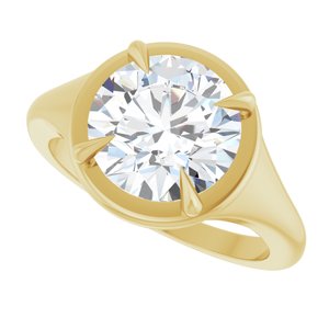 14K Yellow Gold 9.4 mm Round Ring Mounting – image 8