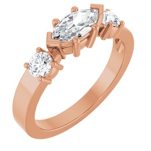 14K Rose Gold 8x4 mm Marquise Ring Mounting