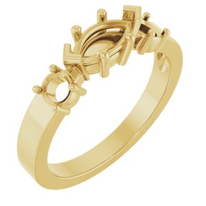 10K Yellow Gold 8x4 mm Marquise Ring Mounting – image 2
