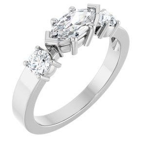Continuum Sterling Silver 8x4 mm Marquise Ring Mounting