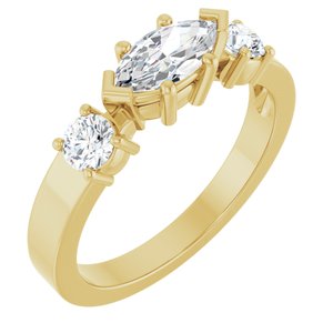 10K Yellow Gold 8x4 mm Marquise Ring Mounting