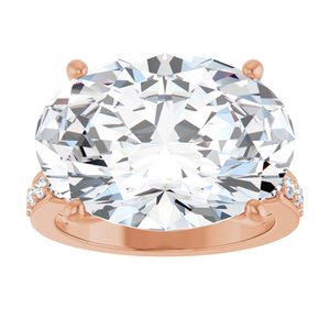 10K Rose Gold 18x13 mm Oval Ring Mounting – image 5