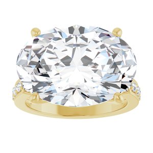 14K Yellow Gold 18x13 mm Oval Ring Mounting – image 5