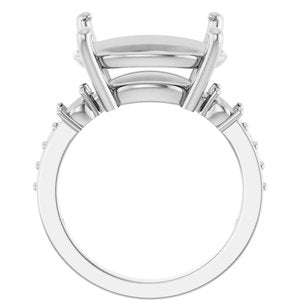 18K White Gold 18x13 mm Oval Ring Mounting – image 4