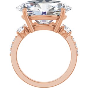 10K Rose Gold 18x13 mm Oval Ring Mounting – image 3