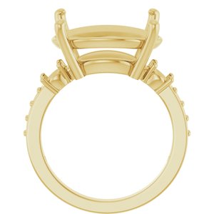 10K Yellow Gold 18x13 mm Oval Ring Mounting – image 4