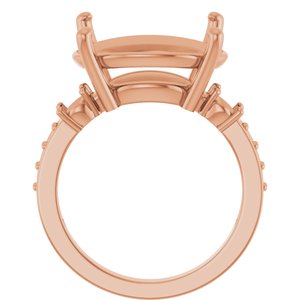 10K Rose Gold 18x13 mm Oval Ring Mounting – image 4