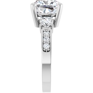 10K White Gold 9x9 mm Cushion Ring Mounting – image 7