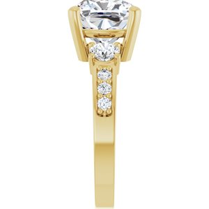 10K Yellow Gold 9x9 mm Cushion Ring Mounting – image 7