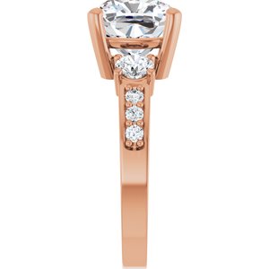 10K Rose Gold 9x9 mm Cushion Ring Mounting – image 7