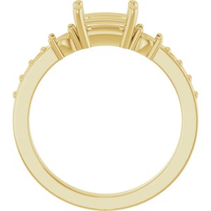 10K Yellow Gold 6.5x4.5 mm Emerald Ring Mounting – image 4