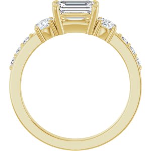 10K Yellow Gold 6.5x4.5 mm Emerald Ring Mounting – image 3